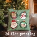 Axyaa Christmas Cartoon Pillow Covers for Sofa, Bedroom, Car - Rectangular Back Cushion