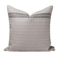 Axyaa Modern Luxe Leather Woven Throw Pillow Set