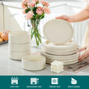 Axyaa VANCASSO VENUS Cream White Stoneware Dinnerware Set for 4/8/12 People