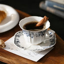 Axyaa Nordic Blue & White Porcelain Coffee Mug with Gold Border - 200ml Drinkware