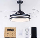 Axyaa Retractable Ceiling Fan with Air Purifying LED light, Smart Remote Control