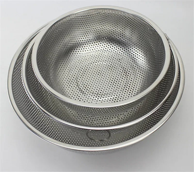 Axya Stainless Steel Mesh Sifter Colander Strainer Sieve Kitchen Basket