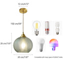 Axyaa Nordic Green Glass Pendant Light, LED Ceiling Hanging Ball for Kitchen Dining Bedroom