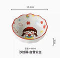 Axyaa Ceramic Cartoon Salad Bowl: Cute, High Aesthetic Small Bowl for Air Fryer