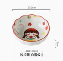Axyaa Ceramic Cartoon Salad Bowl: Cute, High Aesthetic Small Bowl for Air Fryer