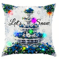 Axyaa LED Christmas Pillowcase with Santa Claus Snowman Garland Pattern