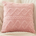 Axyaa Pink Velvet Geometric Cushion Cover 45*45cm for Home Living Room
