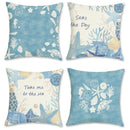 Axyaa Seashell & Sea Creature Pillow Covers for Sofa, Bedroom, Car - Coastal Theme