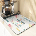 Axyaa Easter Rabbit Print Placemats & Coasters: Absorbent Kitchen Mats & Home Decor