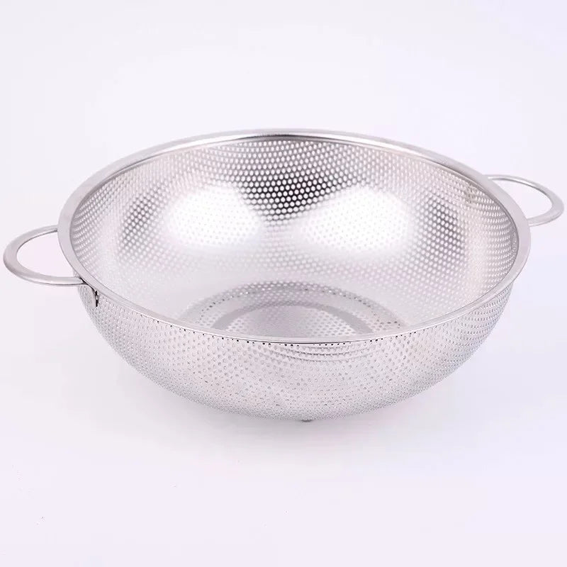Axya Stainless Steel Mesh Sifter Colander Strainer Sieve Kitchen Basket