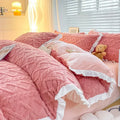 Axyaa Fresh Rabbit Milk Flour 4-Piece Bedding Set, Warm Autumn Quilt Cover & Bed Sheet