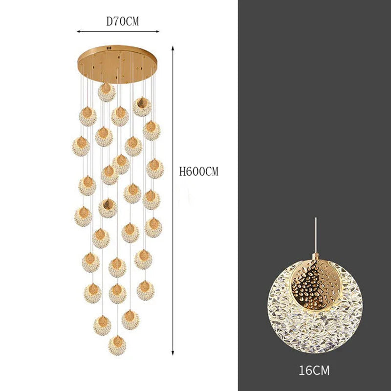 Axyaa Nordic Stair Chandelier Ceiling Light for Living and Dining Room