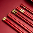 Axyaa Christmas Korean Reusable Chopsticks Set, Non-Slip, Food-Grade, Dishwasher-Safe