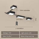 Axyaa Nordic LED Ceiling Light Black Rectangle Chandelier for Modern Luxury Home Decor