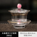 Axyaa Gold Turquoise Glass Tea Cup Set - High-grade Heat-resistant Kung Fu Tea Bowl
