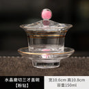 Axyaa Gold Turquoise Glass Tea Cup Set - High-grade Heat-resistant Kung Fu Tea Bowl
