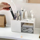 Axyaa Desktop Organizer Pen Holder Storage Box with Transparent Drawer