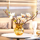 Glass Vase Table Decoration Flower Arrangement Cloth Bag Shape Vase - Axyaa