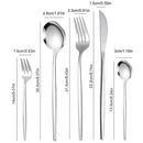 Axyaa 6/30pc Stainless Steel Western Cutlery Set Steak Knife Fork Spoon Coffee Dessert Fork