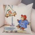Axyaa Cartoon Bear Cushion Cover - Cute Animal Pillowcase for Sofa and Children's Room