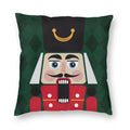 Nutcracker Doll Cushion Cover - Axyaa Square Throw Pillow for Christmas Home Decor