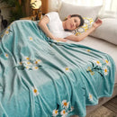 Axyaa Floral Sofa Blanket - Soft Coral Fleece Plaid Blanket for Beds
