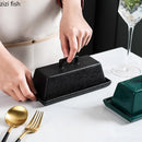 Axyaa Ceramic Butter Dish with Lid - Stylish Cheese & Dessert Plate
