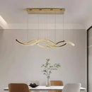 Axyaa Crystal Wave Pendant Chandelier Dimmable Luxury Steel Luminarias