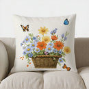 Axyaa Butterflies & Flowers Hat Pillow Cover for Sofa, Bedroom, Car