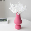 Axyaa Pink Gourd Ceramic Vase Artificial Flowers Decoration Hydroponics Floral Vases