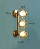 Axyaa Nordic Glass Wall Lamp Iron Plated LED Multi Head Decorative Mirror Headlight