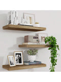 Axyaa Rustic Wood Floating Wall Shelf for Stylish Home Decor and Storage