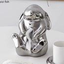 Axya Cartoon Rabbit Silver Tissue Box - Cute Desktop Storage Container