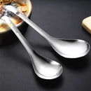 Axyaa Large Round Head Stainless Steel Soup Spoon Rice Ladle with Big Capacity