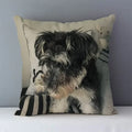 Axyaa Schnauzer Decorative Cushion Cover 45x45cm Cozy Couch Pillow Square Bed Linen Fabric