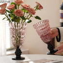 Axyaa Glass Vase: Artistic Flower Vessel for Hydroponic & Dried Flowers