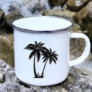Axyaa Coconut Tree Enamel Camping Mug - Creative Drinkware for Outdoor Adventures