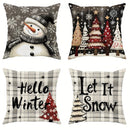 Axyaa Christmas Tree Snowman Pillowcase for Home Sofa Decoration