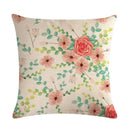 Axyaa Floral Bird Linen Pillowcase 45*45cm for Home Decor and Comfort