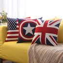Axyaa European Beige Flag Pillow Cover - 45x45, British Style, Mediterranean Influence