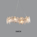 Axyaa Gold Wavy Crystal Chandelier Pendant Light - Modern Nordic Living Dining Room Lighting
