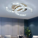 Axyaa Modern Crystal Chandelier LED Ceiling Light for Bedroom Living Dining Room