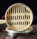 Axya Aluminum Bamboo Steamer with Cover - Cookware for Stuffed Bun, Dumpling, Fish, Vegetable, Snack