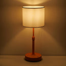 Axyaa 5w Rechargeable Table Lamp Copper White Linen Fabric USB Touch Cordless
