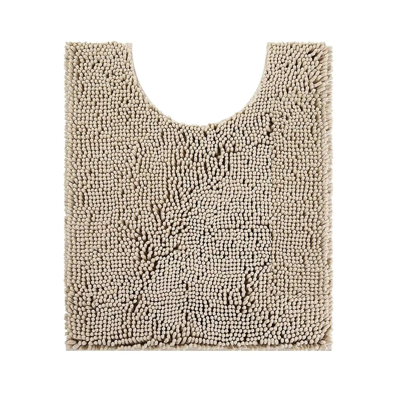 Axyaa Chenille U-Shaped Toilet Rug: Soft, Absorbent, Non-Slip Bath Mats