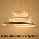 Axyaa Geometry Circle Rings Modern Pendant LED Ceiling Light for Living Dining Bedroom