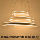 Axyaa Geometry Circle Rings Acrylic Aluminum LED Ceiling Lamp for Living Dining Bedroom