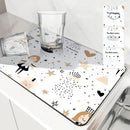 Axyaa Cartoon Girl Stars Polka Dots Kitchen Table Mats