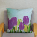 Axyaa Bedroom Tulip Flower Floral Cushion Cover Pillowcase for Sofa
