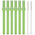 Axyaa Glass Boba Straws - Set of 12 Wide Clear Reusable Smoothie Straws